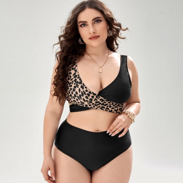 Plus Size Swimsuits for Women Plus Size Split Type Ruched Tummy Control Bathing Suit Swimwear Bikini Swimsuits for Girls on Clearance
