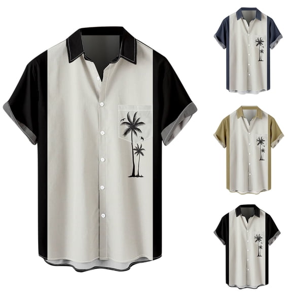 Utoimkio Men's Casual Hawaiian Shirts Short Sleeve Button Down T Shirts Summer Tropical Beach Floral Shirts