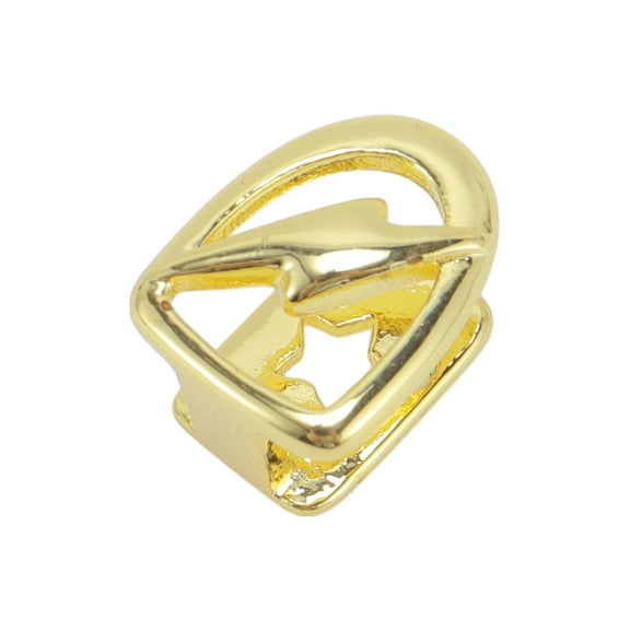 Unique Bargains 1 Pc Fake Grills Hip Hop Lightning-shaped Teeth Grillz Gold Tone