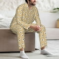thumbnail image 7 of Picia Daisies Flowers Pattern Men’s Long-Sleeve Sleepwear Set - Soft 2-Piece Loungewear with Pockets, Comfy PJs for Relaxing Nights-X-Large, 7 of 7