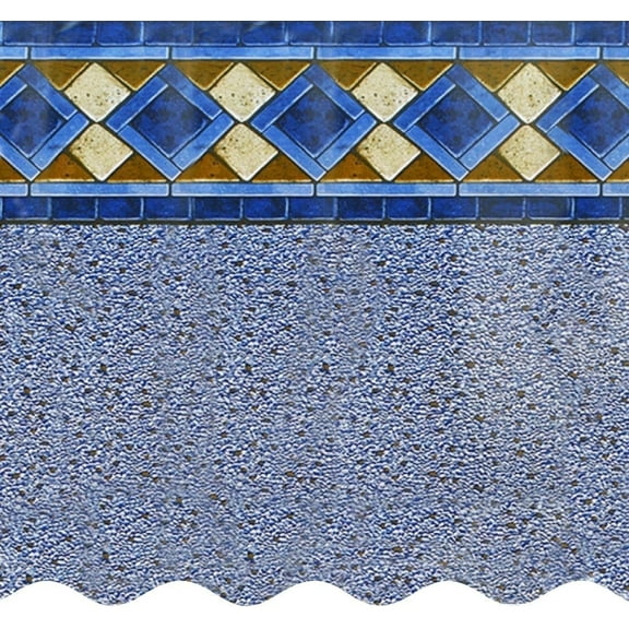 SmartLine 12' x 24' Oval Mosaic Diamond Unibead Above Ground Swimming Pool Liner, 52" Height, 25 Gauge