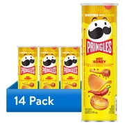 (14 pack) Pringles Hot Honey Potato Crisps Chips, Lunch Snacks, 5.5 oz Canister