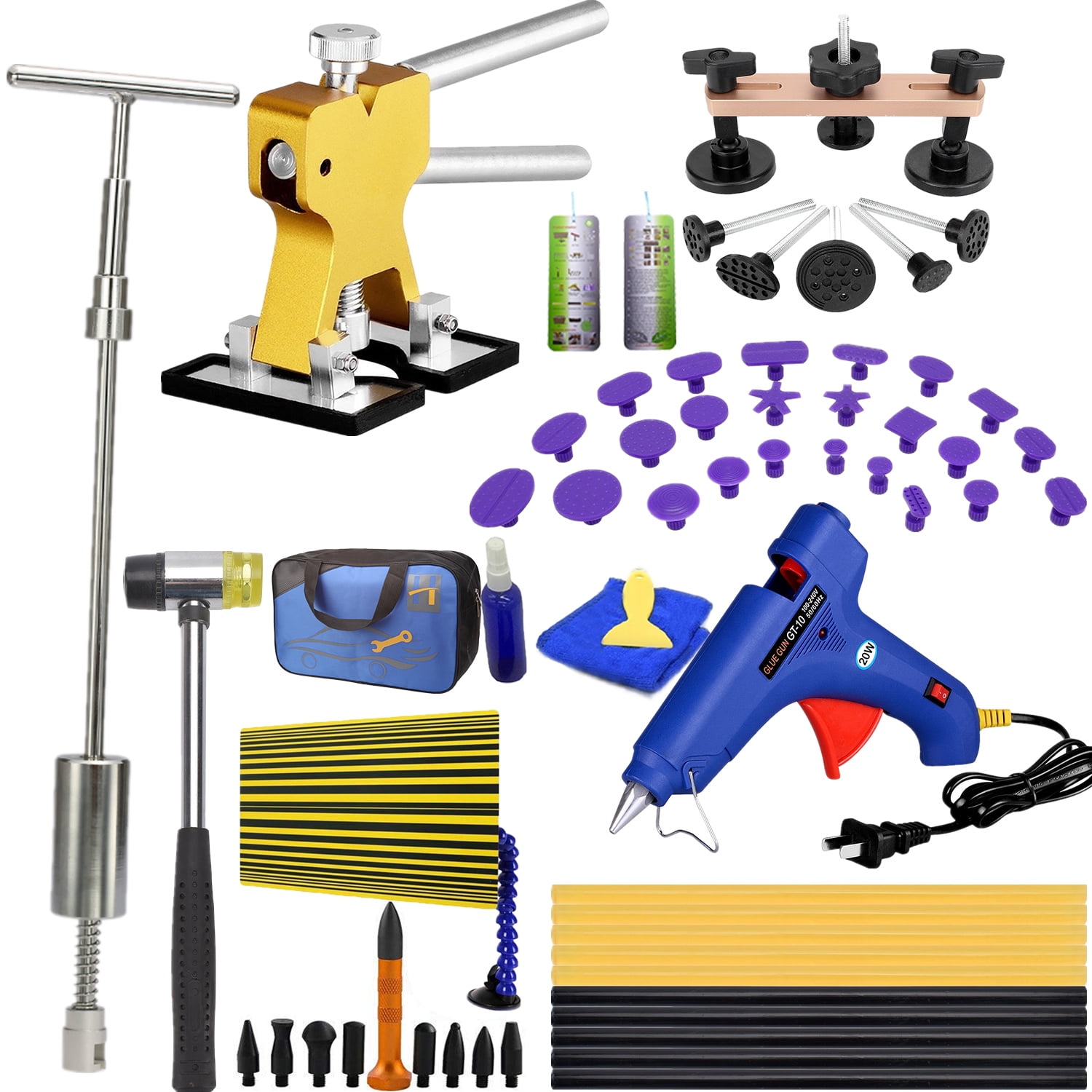 Paintless Dent Repair Tools ? Pops a Dent Puller Kit with Slide Hammer