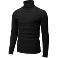 thumbnail image 1 of H2H Mens Slim Fit Turtleneck Pullover Rib Fabric Sweaters Basic Tops Knitted Thermal BLACK US L/ASIA XL (CMOSWL072), 1 of 6