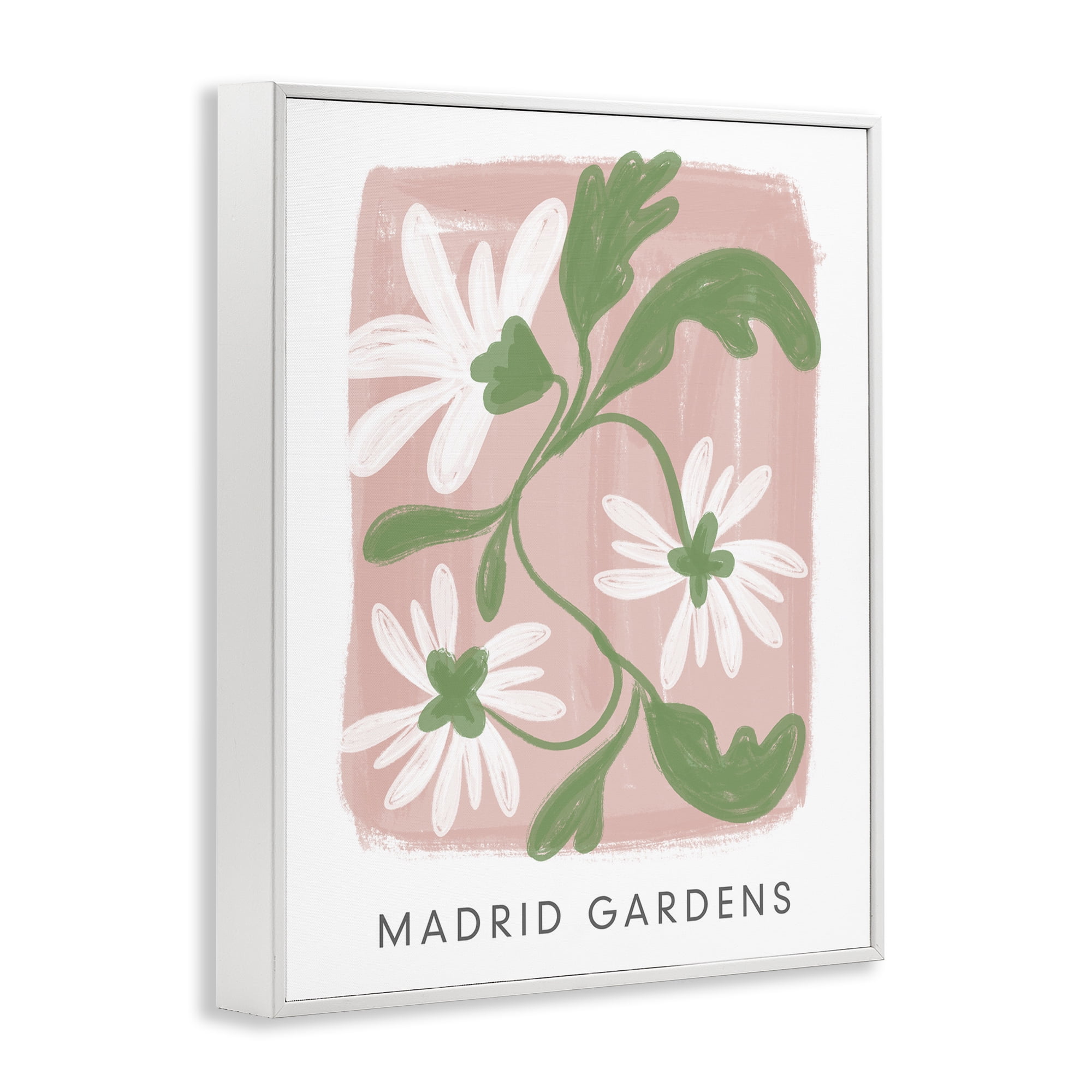 Stupell Industries Madrid Gardens Pastel Blooms White Framed Giclee Art, design by Lucille Price