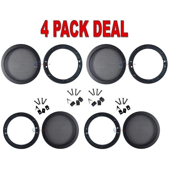 4 Pcs 4.5" Inch Car Speaker Woofer Steel Mesh Grill with Speed Clips and Screws