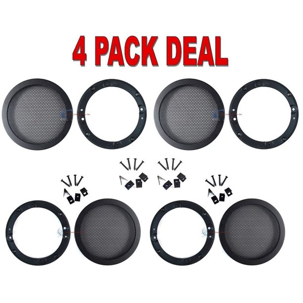 4 Pcs 4.5" Inch Car Speaker Woofer Steel Mesh Grill with Speed Clips