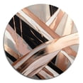 thumbnail image 2 of Designart "Metallic Elegance Stripes and Circles II" Abstract Marble Metal Round Wall Art, 2 of 5