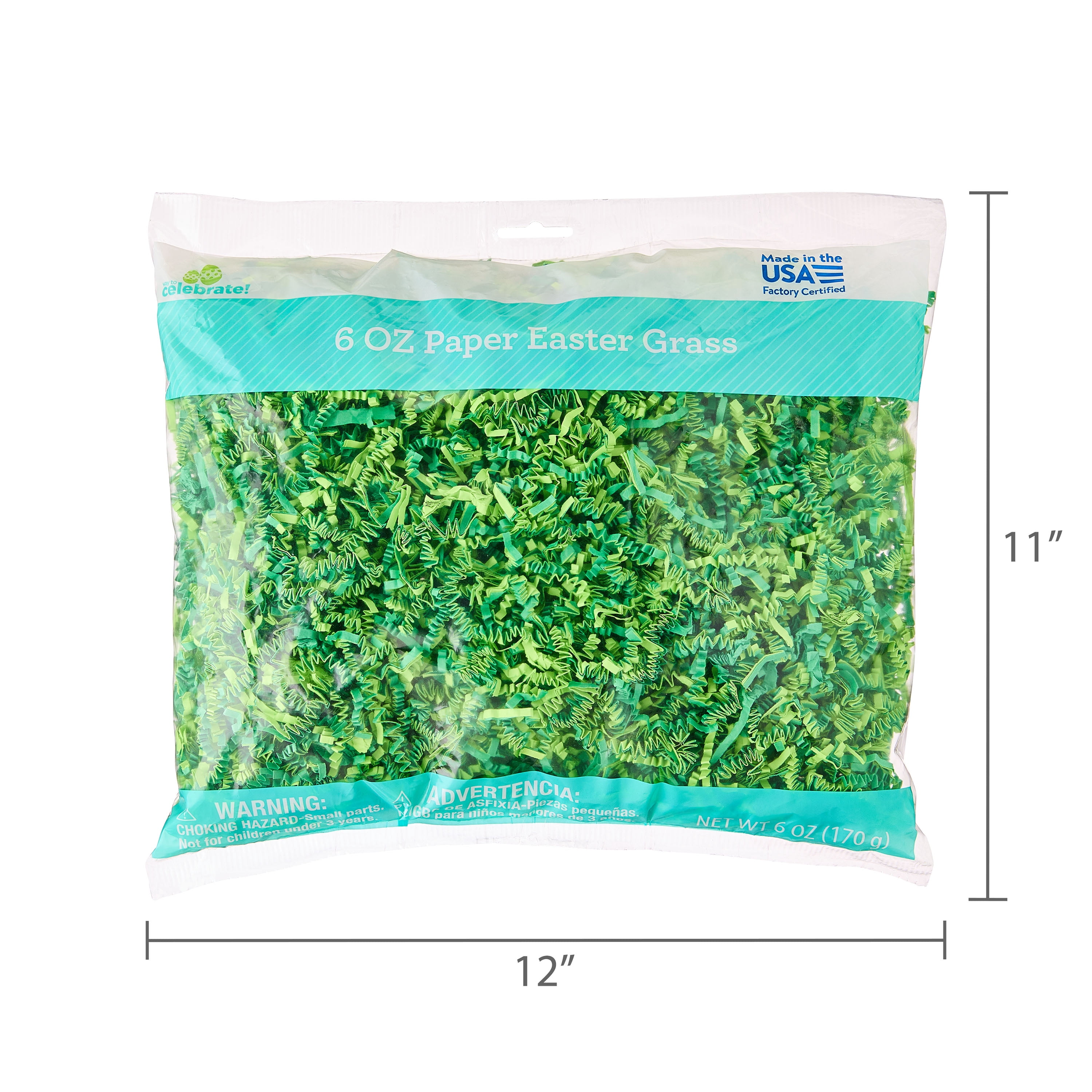 Paper Grass, Green, 3 oz, Easter by Way To Celebrate