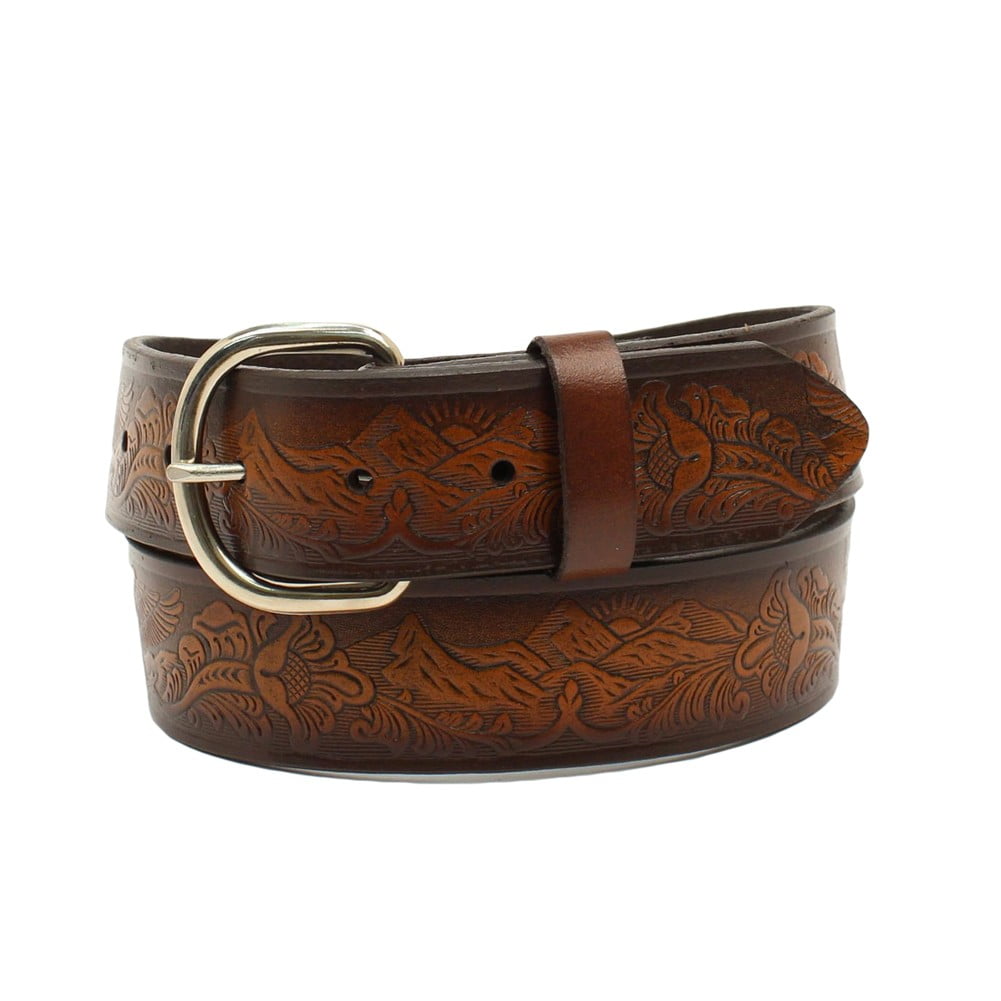 Nocona Brown Leather Mens Hired Hand Woven Belt