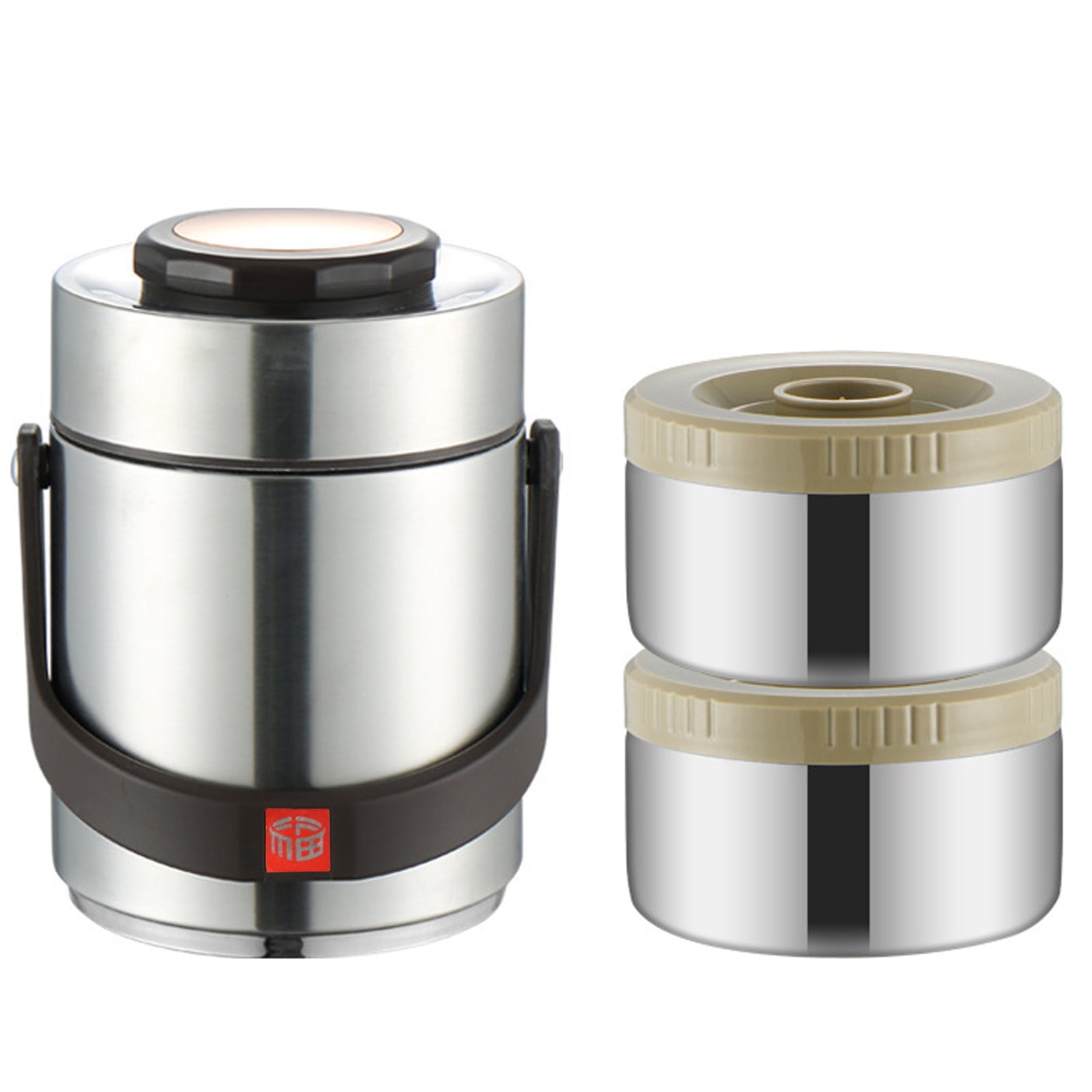 2-Tier Stackable Insulated Food Jar ,1.5L Bento Lunch Box, Stainless Steel Food Container for School Office Picnic（Silvery）