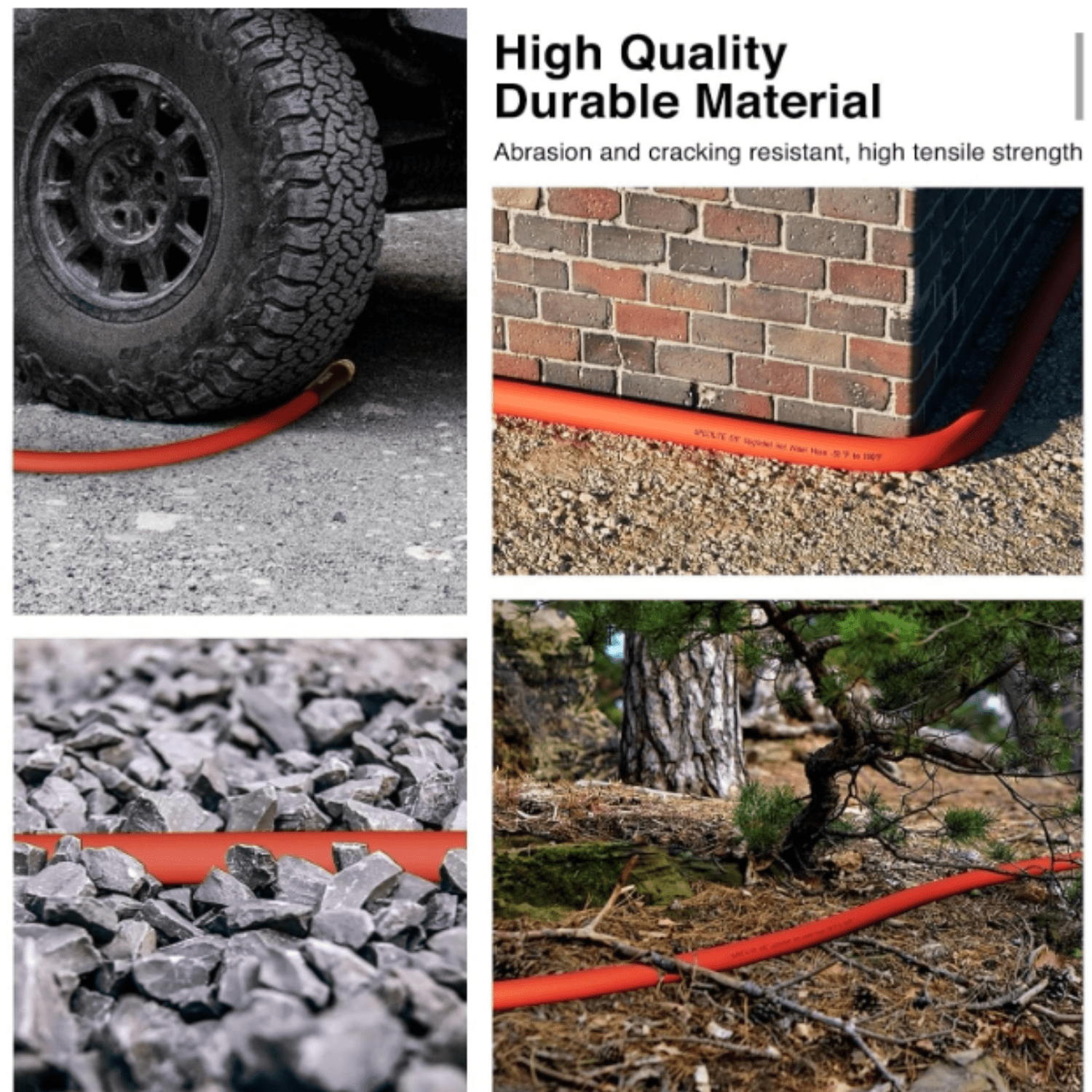 3/4" Hot/Cold Garden Water Hose 25 ft, -50℉-190℉,Flexible & Lightweight With 3/4" Brass Fittings for Yard, Outdoor, Farm, Red