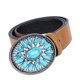 thumbnail image 3 of Cinturón de vaquero de cuero para hombre con hebil occidental Joyería de moda Mujer 125cm marrón Colcomx Cinturón western vintage, 3 of 4