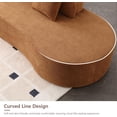 thumbnail image 5 of Tabaray  130" Modular Sectional Sofa Couch, Minimalist Modern Curved Sofa Couch w 3 Pillows, 2 Piece Free Combination, Terry Cloth Fabric Sofa Couch for Living Room Furniture, Salon, Hotel (Brown), 5 of 8