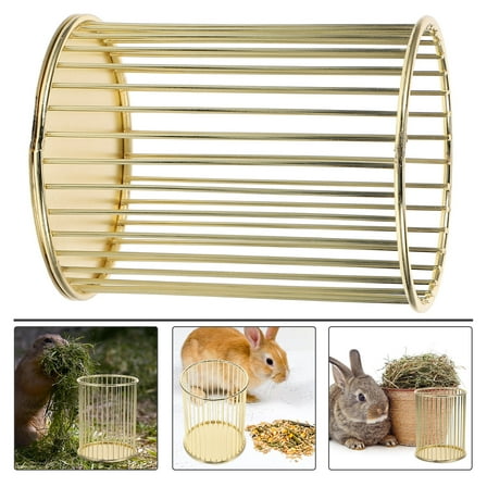 LEORX Hay Holder for Rabbits Hay Feeder Iron Golden 1Pcs