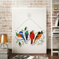 thumbnail image 4 of Abbracc Stained Glass Birds Window Panel Hanging 15.5x10.5cm, 4 of 8