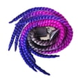 thumbnail image 3 of Trenzas para casco de moto, 60 cm, con gradiente de cola de caballo y rampa, para casco de moto Negro Violeta Azul, 3 of 8