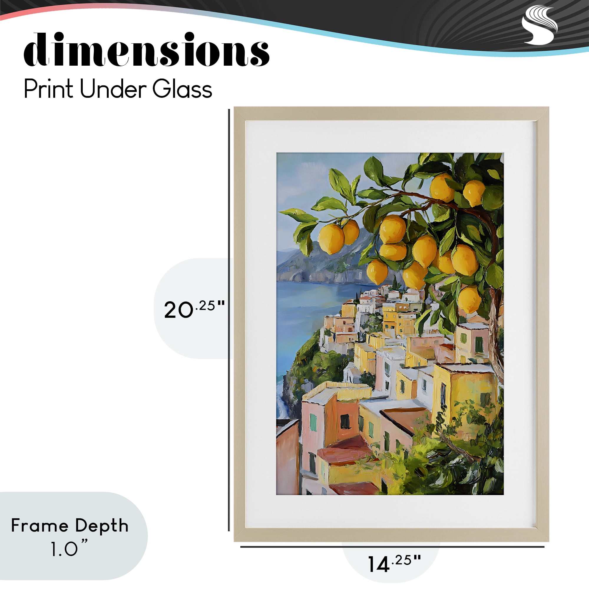 Stupell Industries Mediterranean Lemon Tree Scenery Birch Framed Print Under Glass, design by Creative Studio