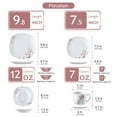 thumbnail image 3 of VEWEET 60 pieces Porcelain Dinnerware Set, Ivory White Dinner Set, Service for 12, 3 of 8