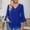 Blue, variant on Pleated 3/4 Sleeve Glitter Corset Top Sequined V Neck Shirt Elegant And Fashionable Top ‌Fashion Tops For Women
