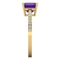 thumbnail image 3 of Solitaire with Accents Engagement Ring for Women - 2.7ct Natural Amethyst in 14K Yellow Gold Promise Ring, 3 of 6