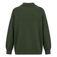 thumbnail image 5 of Huyun Women's Half Zip Sweater Ribbed Knit Long Sleeve Pullover with Collared V-Neck Casual Business Tops for Fall Winter Army Green,S, 5 of 5