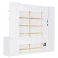 thumbnail image 6 of Harper & Bright Designs Queen Size Murphy Bed with Storage Shelves and Cabinets, Wooden Queen Cabinet Bed Wall Bed with Desk, Folding Wall Chest Bed for Guest Room Office, White, 6 of 18