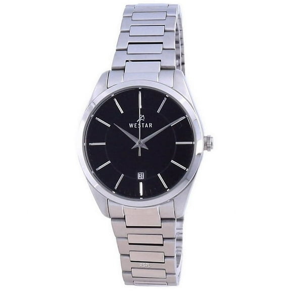 Westar  31 mm Black Dial Stainless Steel Quartz Women Casual Watch, White