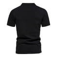 thumbnail image 4 of JTieacloth Mens Button Closure Shirt Mens Fashion Deep V Neck Short Sleeved T Shirt Elastic Bottoming Shirt Small Stand Up In Summer Black L, 4 of 6