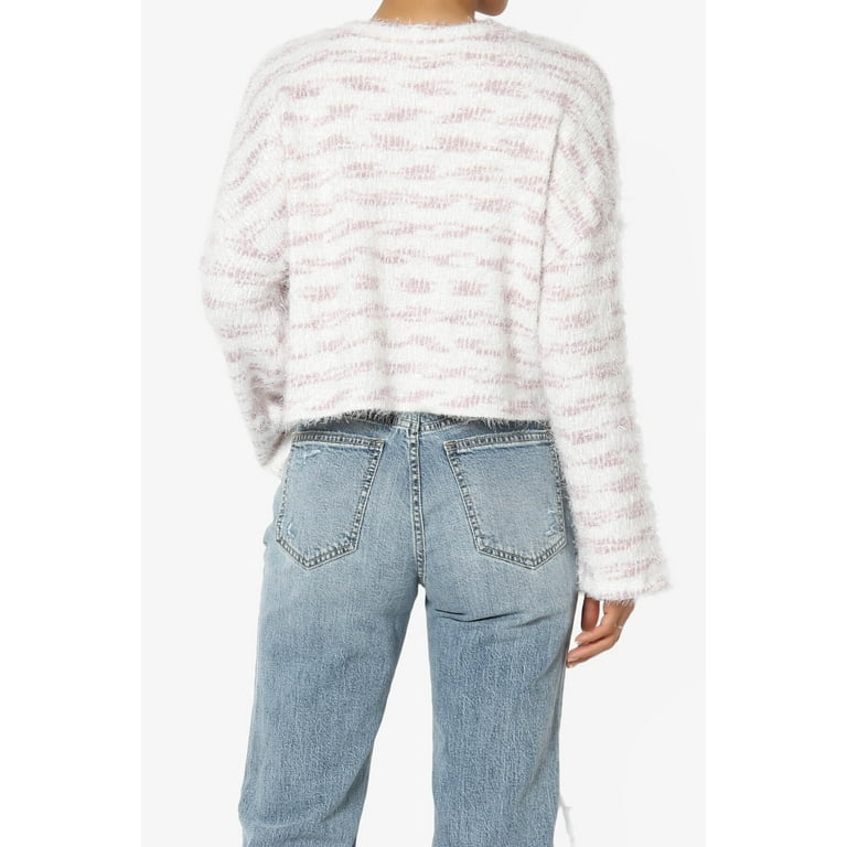 Lavender crop cheap sweater