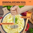 thumbnail image 4 of HLONK Stainless Steel Potatoes Masher for Fruit and Vegetables Dense Hole Wood Handle Avocado Masher Multipurpose Hand Mashed Potato Tool With Hanging Hole for Home Shop Restaurant, 4 of 10
