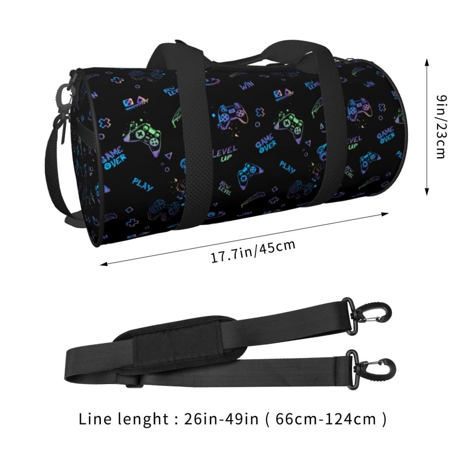 Vsdgher Gamepads 45L Foldable Duffel Bag, Sports Gym Bag,Overnight Bag, Portable Weekender Bag for Airplanes