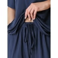 thumbnail image 5 of Unique Bargains Women's Sleepwear Lounge Soft Nightwear with Pockets Pajama Set XL Blue, 5 of 5