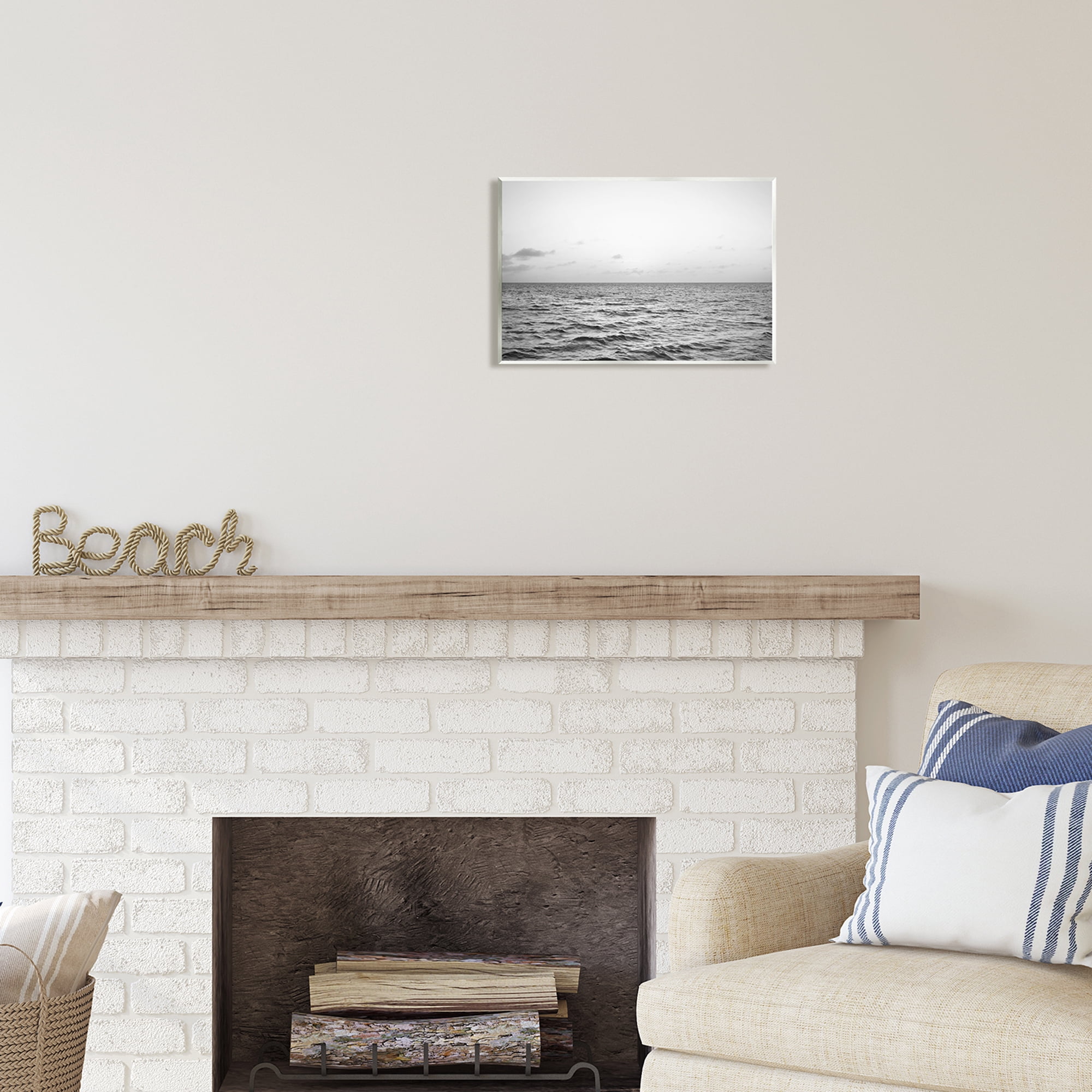 Stupell Industries Rough Grey Sea Waves Nature Photography Unframed Art Print Wall Art, 15 x 10