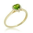 thumbnail image 6 of AVORA 10K Yellow Gold August Birthstone- Genuine Peridot with Simulated Diamond CZ Heart Halo Fashion Ring  - Size 7, 6 of 6