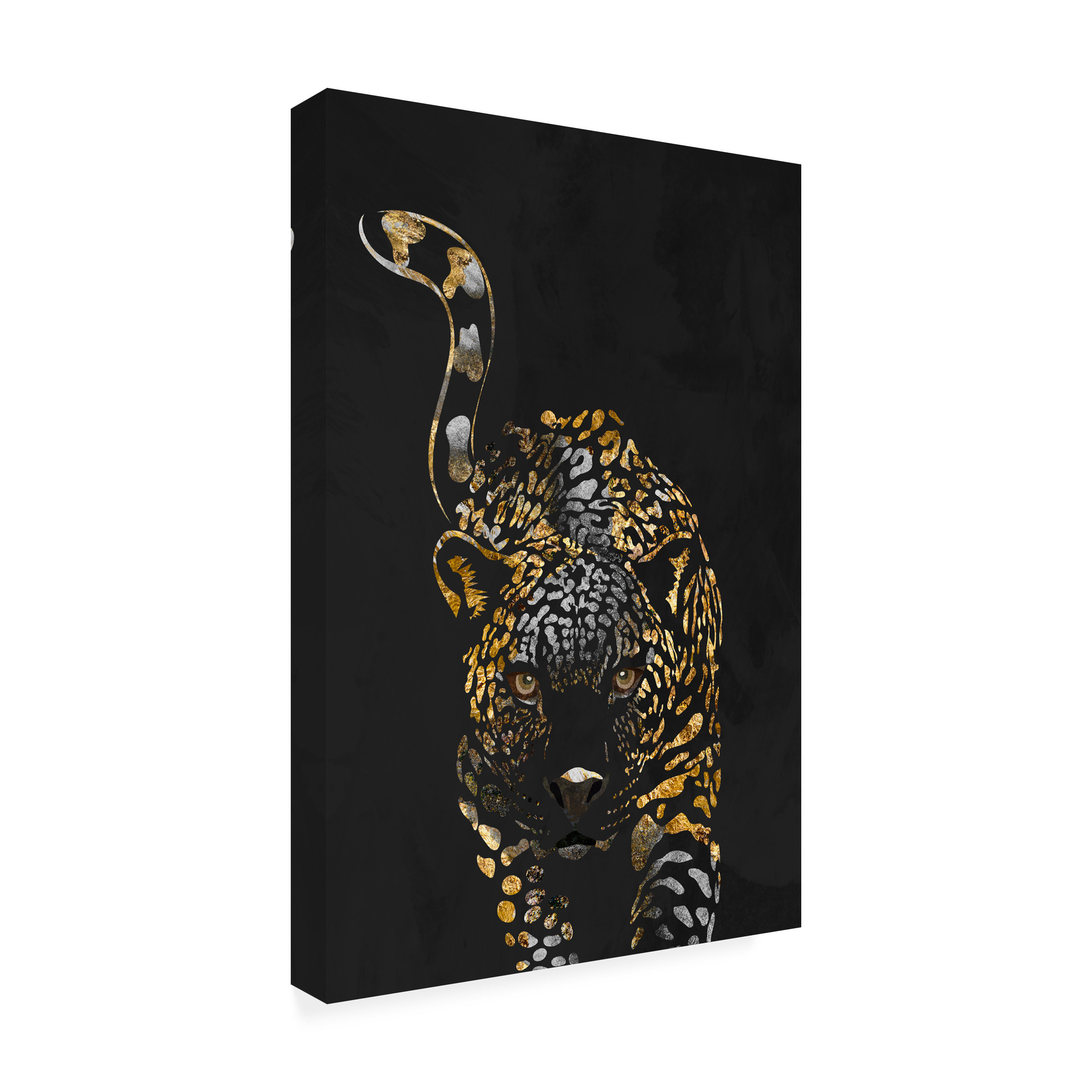 Sarah Manovski 'Black gold jaguar' Canvas Art