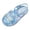 1-Blue70, variant on Elegyee Girls Princess Jelly Sandals Bowknot Sequins Soft Sole Summer Closed Toe Flats Shoes