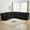 Black, variant on Power Reclining Sectional Recliner With Wireless Charging, Faux Fur Reclining Sectional Couch Sofa Electric Sectional Recliner USB Port, Cup Holder, Storage Console For Living Room
