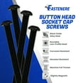 thumbnail image 3 of Fastenere Button Head Socket Cap Screws - 1/4-20 x 3" (10-Pcs) Alloy Steel, Fully Threaded, Fine Black Oxide Finish, Corrosion-Resistant, Machine Thread, Easy to Install w/ Allen Hex Drive, 3 of 4