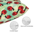 thumbnail image 3 of Goofa Red Ladybugs And Leaf Print Plush Throw Pillow Case, Soft Velvet with Hidden Zipper, Decorative Cushion Cover for Sofa, Bed, Car, and Home Décor-20"x30", 3 of 6