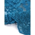 thumbnail image 6 of INSPIRE CHIC Women's Shrugs Floral Lace Cardigan 3/4 Sleeves Sheer Cover Up Top XS Lake Blue, 6 of 7