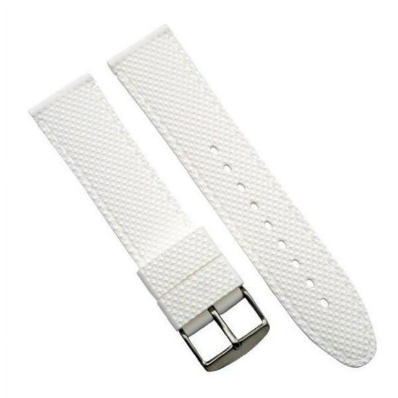 22mm White Rubber-Silicone Sport Watch Band Strap
