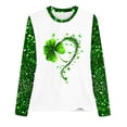 thumbnail image 4 of Cavosen St Patricks Day Long Sleeve Shirts for Women Loose Fit Holiday Shamrock Green Print Tops Pullover Round Neck Festival Shirts Irish Vacation Fashion Blouse Dressy Tshirts 4XL, 4 of 4