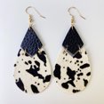 thumbnail image 4 of SUSHANG Cow Earrings New Cow Pattern Animal Leather Earrings Women Round Water Drop Leather Earrings Elegant Leather Pendant Earrings Women Jewelry, 4 of 4