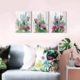 thumbnail image 2 of 3 Piece d Wall Art Watercolor Tropical Plant Desert Cactus Canvas Print for Bedroom Bathroom Spiny Flower Artwork Home Office Wall Decoration 16x24 3 panels Decor, 2 of 7