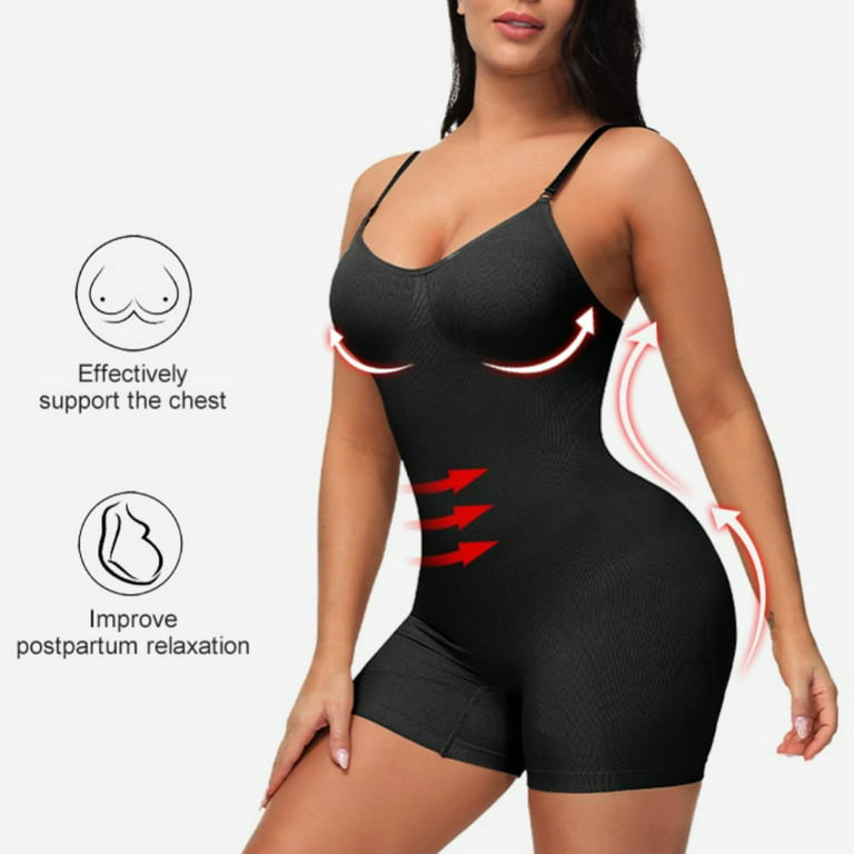 Women Waist Trainer Bodysuit Adjustable Shoulder Strap Shapewear Tummy  Control Fajas Corest V-Neck Leotard Jumpsuit Tops
