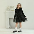 thumbnail image 5 of DHFJKG Girls Velvet Long Sleeve Dress Ruffle Sparkly Sequins Tutu Mesh Party Performance Dress Soft Dresses, 5 of 9