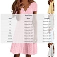 thumbnail image 2 of Lenpel Womens Summer Boho Dresses Fashion Eyelet V Neck Short Sleeve Knee Length Sundresses Casual Loose Dresses, 2 of 6