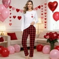 thumbnail image 6 of Valentines Day Matching Pajamas Set for Couples Men Women Sleepwear Love Heart Long Sleeve Pjs Set, 6 of 9