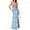 Light Blue, variant on Women Two Piece Maxi Dress Set Floral Print Strapless Crop Top High Waist Skirt Summer Beach Outfit